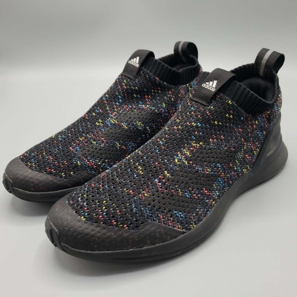 Adidas Men 6 RapidaRun Laceless Running Shoes Black Rainbow F35889